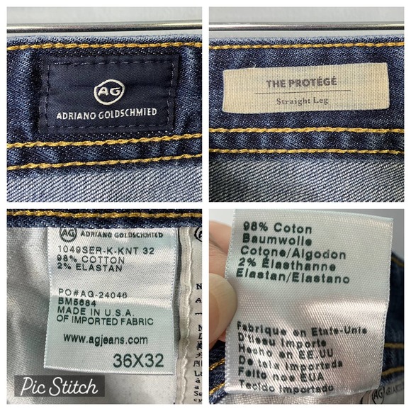 AG Adriano Goldschmied Men's Straight Jeans - Dark Blue - Picture 8 of 16